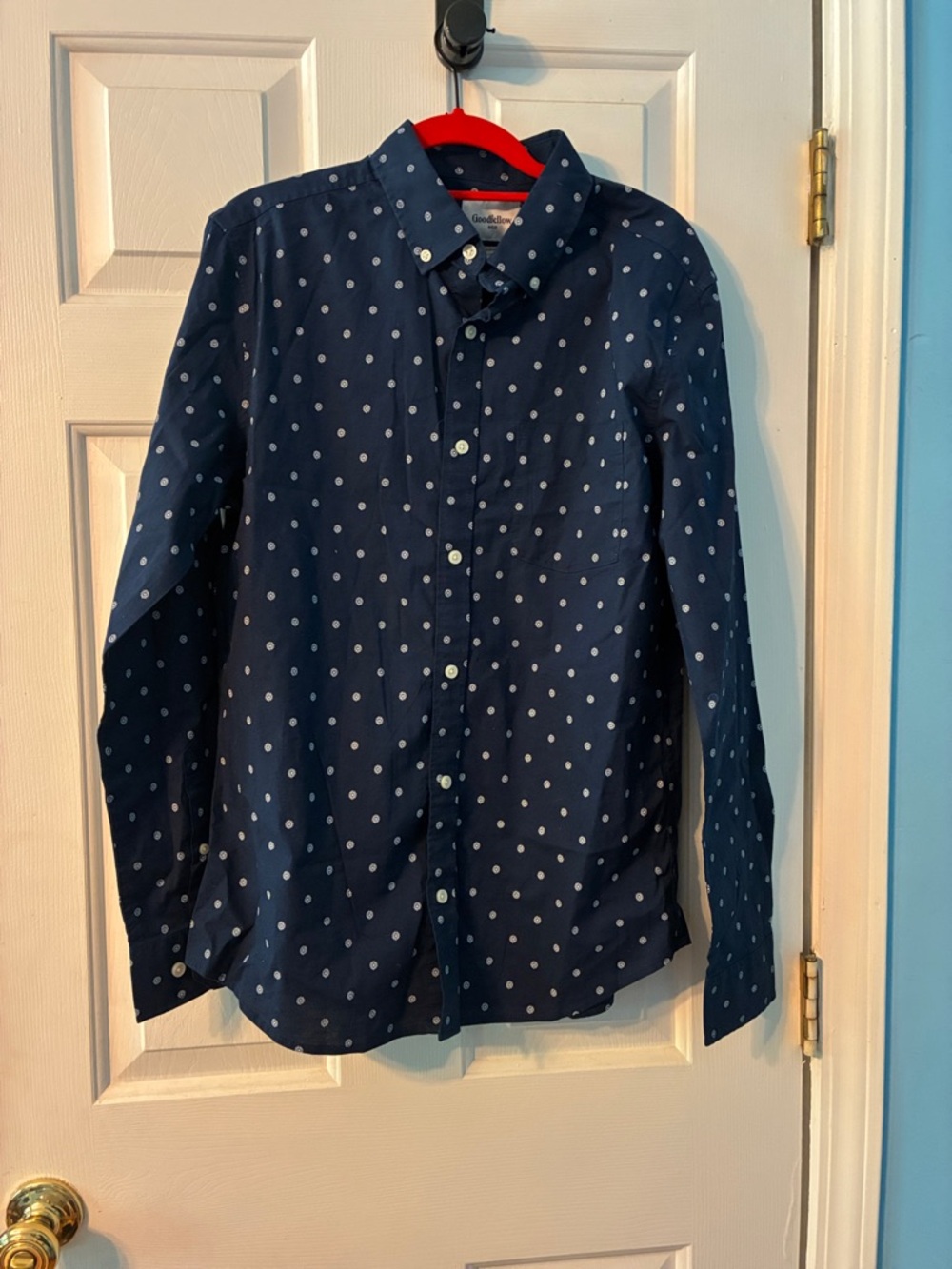Target Navy Blue Polka Dot Button-Down Shirt